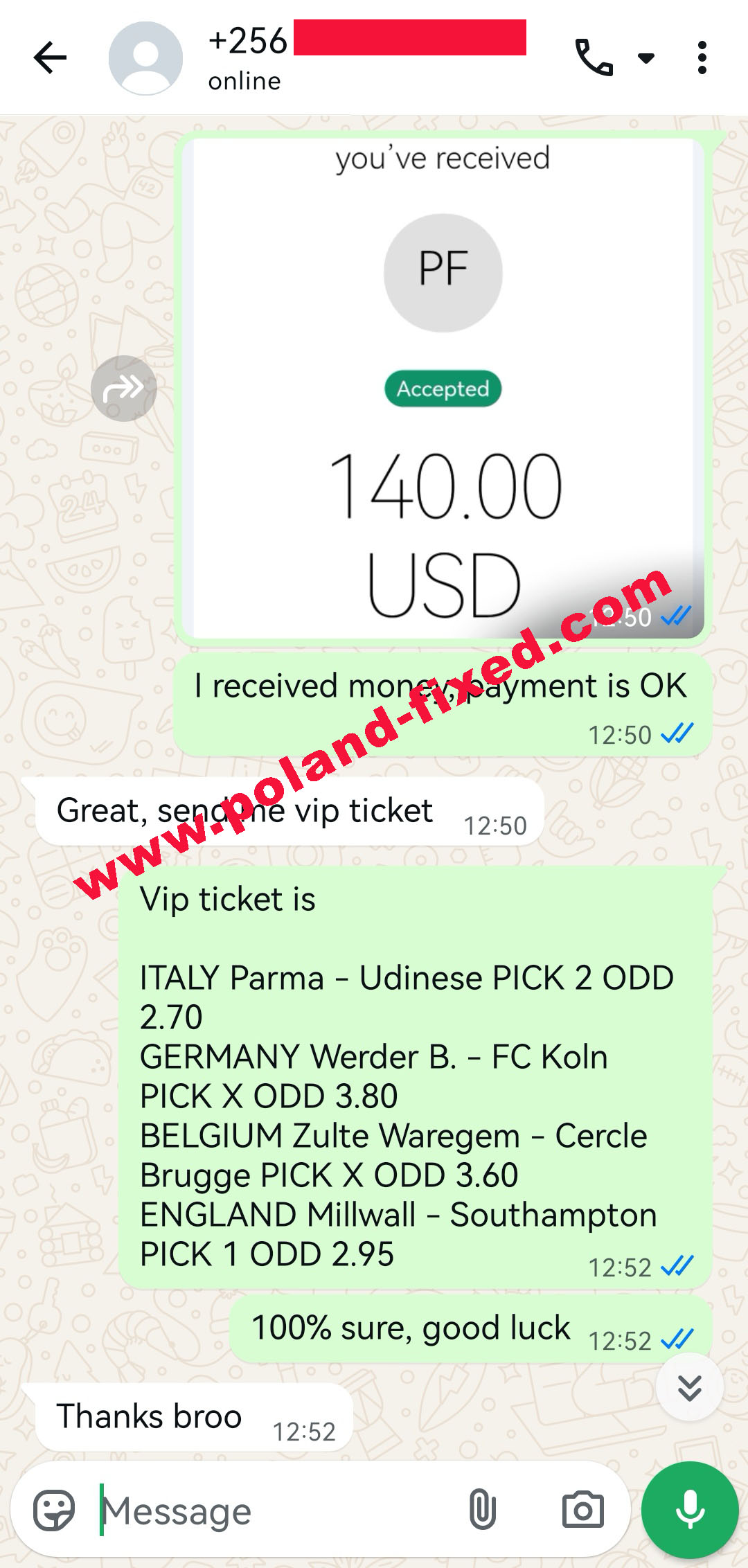 Vip ticket 100% sure